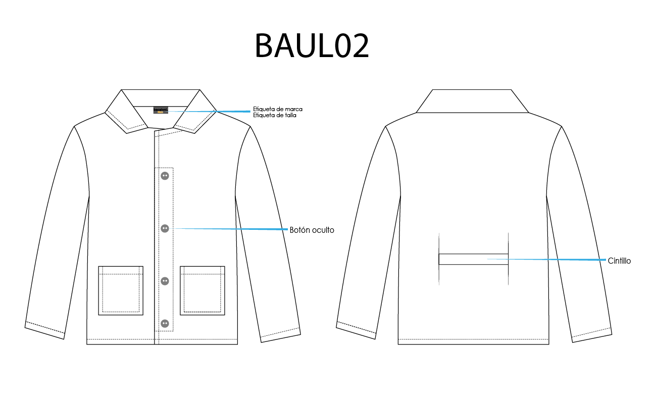 Bata laboratorio botón oculto ml sin bolsa sup